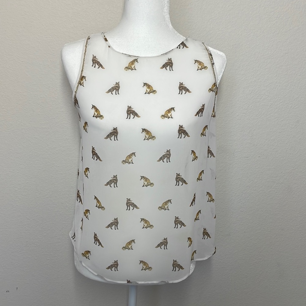 Zara sheer foxes tank.
